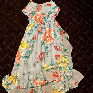 White dress with floral design